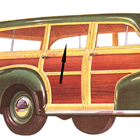 41 Chevrolet Station Wagon Clear Rear Door Glass