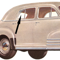 41-48 Chevrolet 4-Door Fleetline (Model: #1069) Clear Rear Door Vent Glass