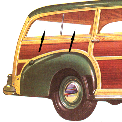 41 Chevrolet Station Wagon (Front Fixed Section) Clear Quarter Glass