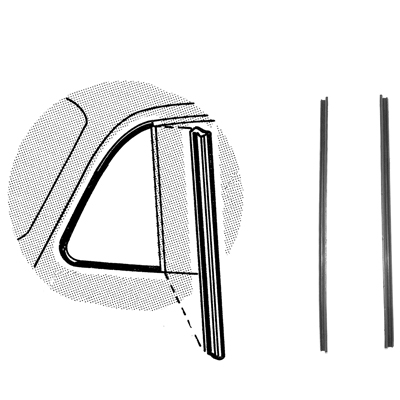 42-57 Chevrolet Universal Front / Rear Door Vent Window Vertical Seal, Each, 30