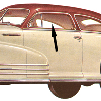 42-48 Chevrolet 2-Door Fleetline Aerosedan Clear Front Door Glass