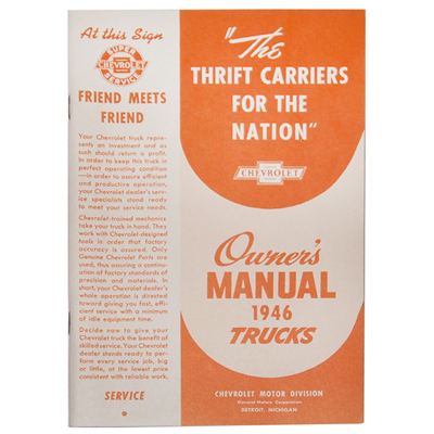46 Chevrolet Car - Owners Manual