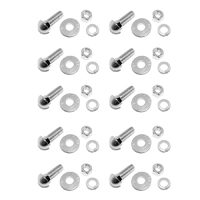40-54 Chevrolet Bumper Bolt Set, 10 Pcs. Chrome High Dome w/ Washer, Lock Washer & Nut, 1/2