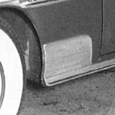 49-50 Chevrolet Passenger Car Front Fender Gravel Shields, Stainless Steel, w/o Nuts, Pair