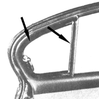 49-52 Chevrolet 4-Dr. Sedan Rear Door Vent Window Seals, Pair Vertical Seals Not Included