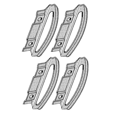 49-52 Chevrolet Rear Fender Skirt Guides, Set of 4