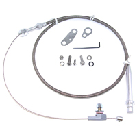 Chevrolet Car - Stainless Steel Braided Kickdown Cable Kit for TH350 Conversions