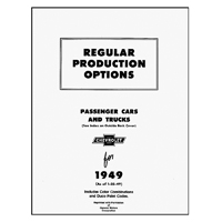 49 Chevrolet Car - Regular Production Options Literature
