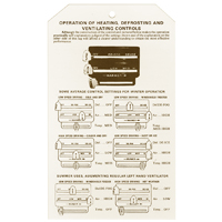 49-50 Chevrolet Car - Heater / AC Instruction Tag