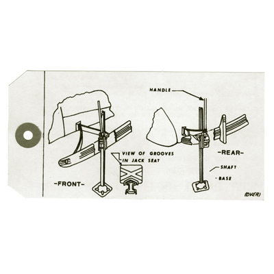 49-54 Chevrolet Car - Jack Instruction Tag