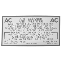 49-54 Chevrolet Car - Dry Element Air Cleaner Decal