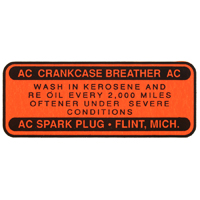49-57 Chevrolet Car - Crankcase Breather Decal
