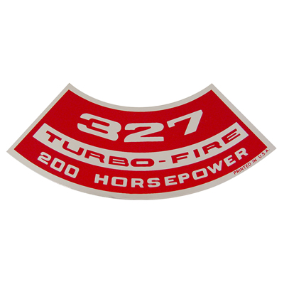 Chevrolet Small Block Car - 327 Turbo-Fire 200 HP Air Cleaner Decal