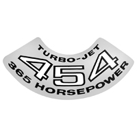 Big Block Air Cleaner Decal, 454 Turbo-Jet 365 Hp