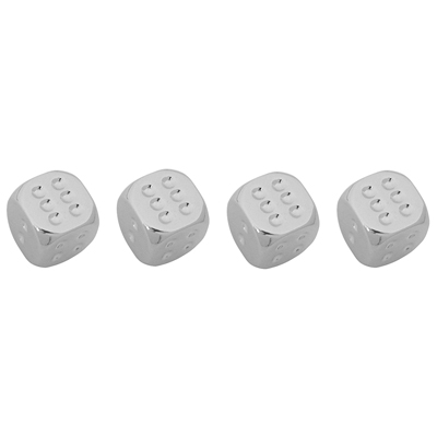Chevrolet Car - Valve Stem Caps, Chrome Dice, Set