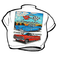 Men's T-Shirt Impala Logo #1- White, Large