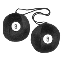 Fuzzy 8-Balls, Black, Pair