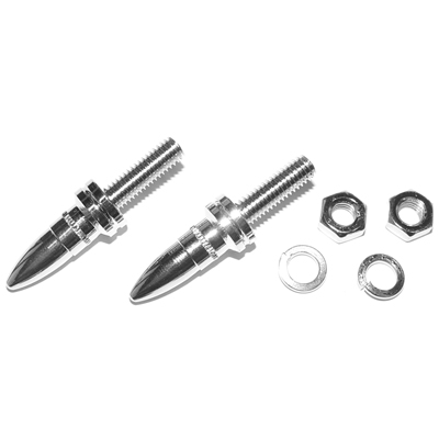 Chrome License Plate Bolts - Bullet-Style, Pair