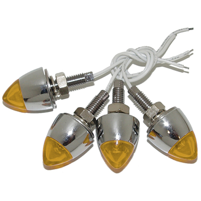 4 Pc. Lighted License Plate Bullet Bolts-Amber