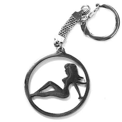 Key Chain, Polished Stainless Steel, Girl