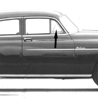 49-52 Chevrolet Fleetline Sedan (Fastback) LH or RH Clear Front Door Vent Glass