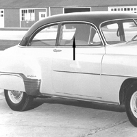49-52 Chevrolet Styleline 2-Door Sedan Clear Door Glass