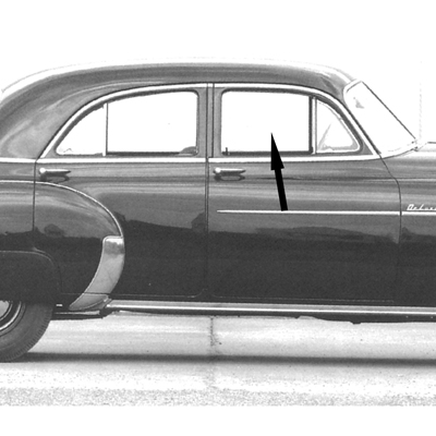 49-52 Chevrolet Styleline 4-Door Sedan/Sedan Delivery Clear Front Door Glass