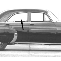 49-52 Chevrolet 4-Door Styleline Sedan Clear Rear Door Glass