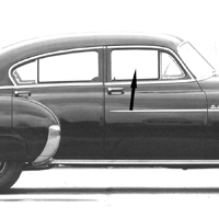 49-51 Chevrolet Fleetline 4-Door Sedan Clear Front Door Glass