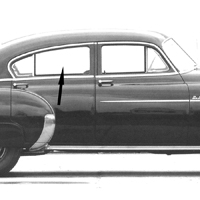 49-51 Chevrolet Fleetline 4-Door Sedan Clear Rear Door Glass