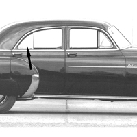 49-52 Chevrolet Styleline 4-Door Sedan, Fixed Clear Rear Door Vent Glass