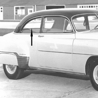 49-52 Chevrolet Styleline 2-Door Sedan Clear Quarter Glass