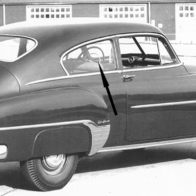 49-52 Chevrolet Fleetline 2-Door Sedan Clear Quarter Glass