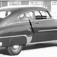 49-52 Chevrolet Fleetline 2-Door Sedan Clear Quarter Glass