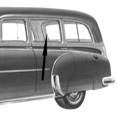 49-52 Chevrolet Station Wagon (Front Fixed Section) Clear Quarter Glass