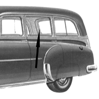49-52 Chevrolet Station Wagon (Front Fixed Section) Clear Quarter Glass
