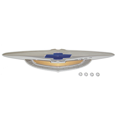 50 Chevrolet Fullsize Hood Emblem, Bow tie, Chrome