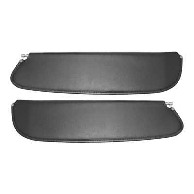 50 Chevrolet Hardtop Black Vinyl Covered Sunvisors, Pair