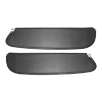 50 Chevrolet Hardtop Black Vinyl Covered Sunvisors, Pair