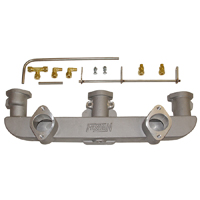 50-57 Chevrolet Full Size 6-Cyl 235 Car - Fenton Dual 1BBL Intake Manifold with Linkage Kit