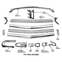 51 Chevrolet Passenger Car Upper Grill Bar, Chrome