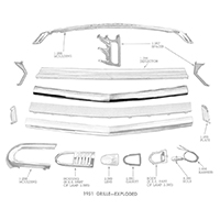 51 Chevrolet Passenger Car Center Grill Bar, Chrome w/ Holes for Grill Teeth