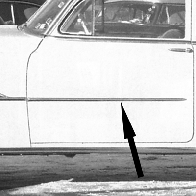 51-52 Chevrolet Passenger Car 2 Door Front Door Molding, LH or RH