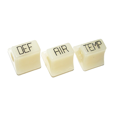 51-52 Chevrolet Full Size Heater Control Lever Knobs, Ivory w/Black Letters, Set