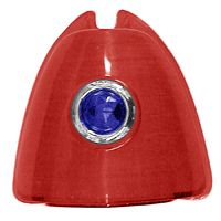 53 Chevorlet Fullsize Tail Lamp Lens, Upper Outer, Red Plastic w/ Blue Dot, Each