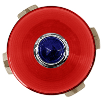 53 Chevrolet Fullsize Tail Lamp Lens, Red Plastic w/ Blue Dot, Each