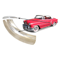 53-54 Chevrolet Passenger Car 2-Door Rear Gravel Guards, Polished Stainless