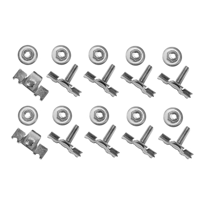 53-54 Chevrolet Passenger Car Rear Gravel Guard Clip Set, 10 Pieces