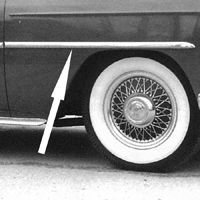 53-54 Chevrolet Passenger Car Front Fender Molding, Stainless Steel, RH