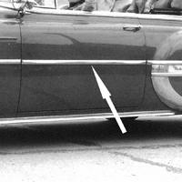 53-54 Chevrolet Passenger Car 2 Dr. Door Molding, LH or RH
